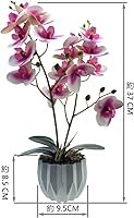 Vista 5 de Orchid Plant for Artificial Flowers,Orchid Arrangement，plantas artificiales decorativas Silk Phalaenopsis Orchid Flower with Solid Plastic Vase for