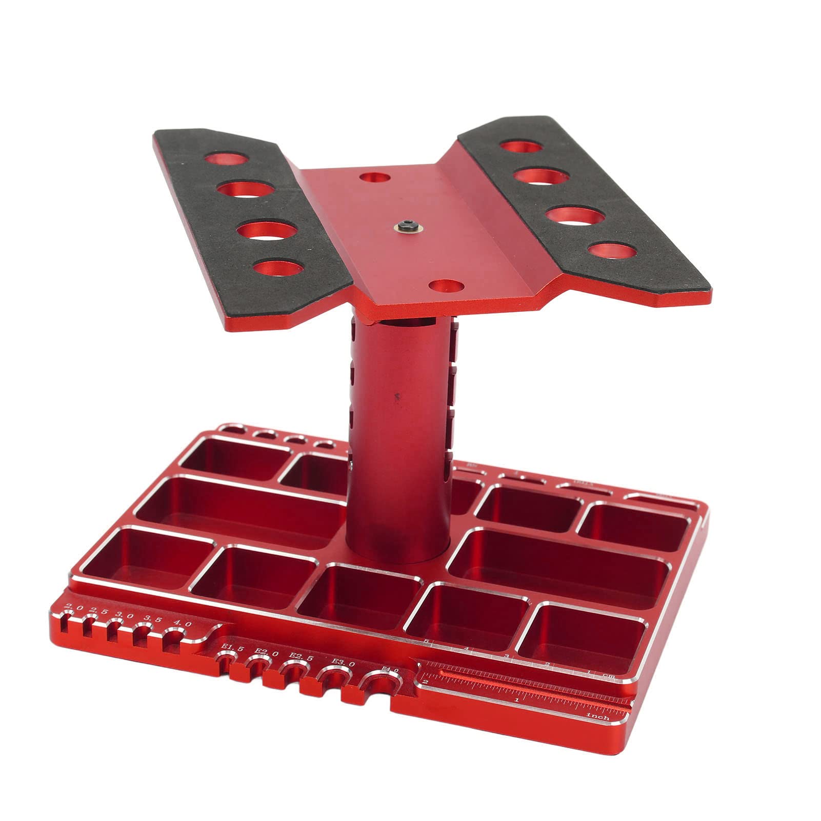 Soporte de Trabajo para Automóvil RC, Estación de Trabajo de Reparación Elevador Inferior con Cerradura Giratoria de 360 ​​​​Grados para Reparación de Vehículos RC (Rojo)