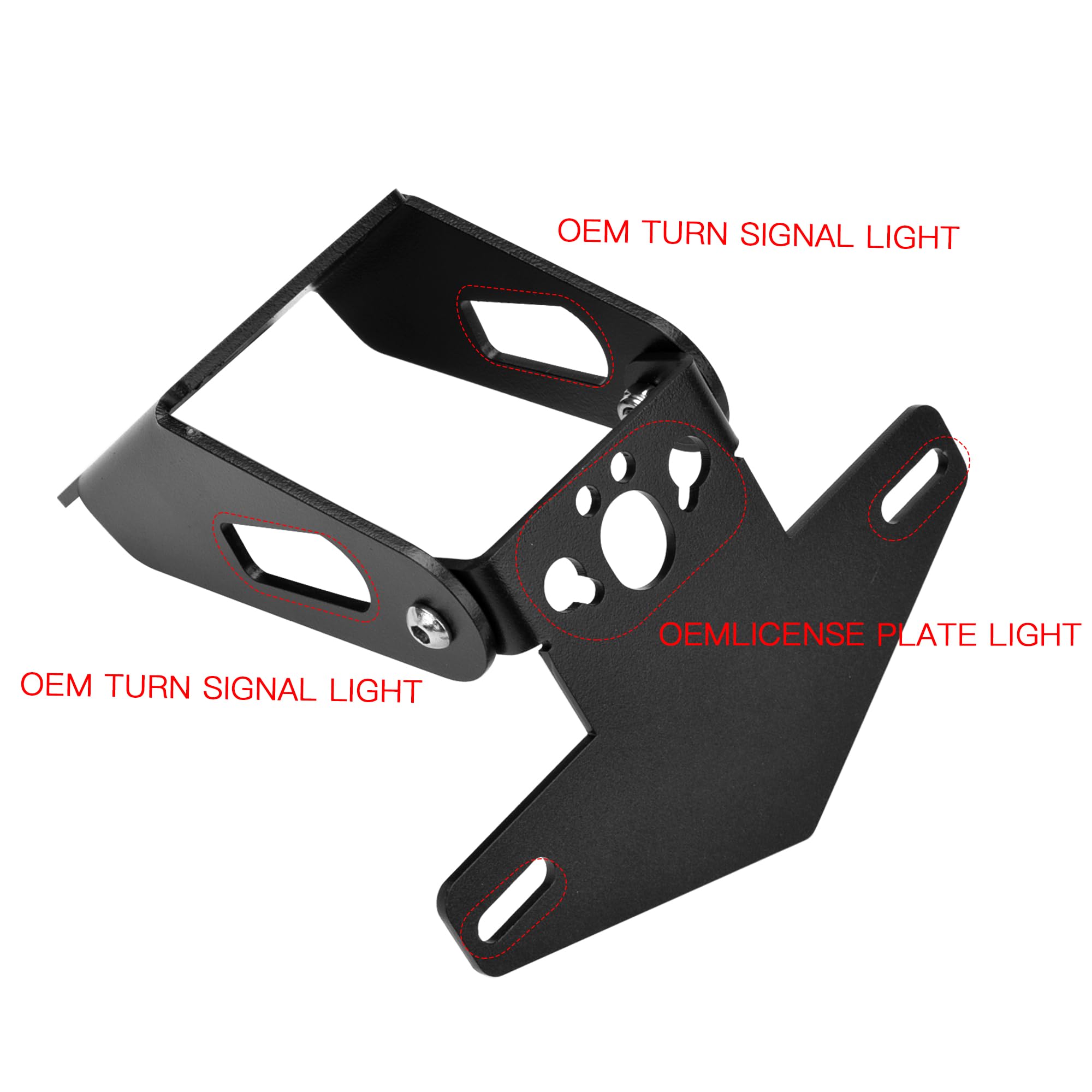 Support de plaque d'immatriculation de moto pour Kawasaki Z650 Ninja 650 2022 2023 avec éclairage de plaque d'immatriculation LED (Z650 Support de plaque d'immatriculation de moto pour Kawasaki Z650 Ninja 650 2022 2023 avec éclairage de plaque d'immatriculation LED (Z650