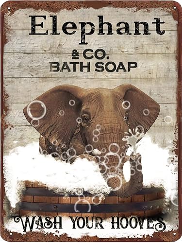 Vista 15 de Cartel de metal divertido de jirafa para baño, diseño retro de cabra para pared, póster de inodoro con texto "Wash Your Hooves", letrero de hojalata