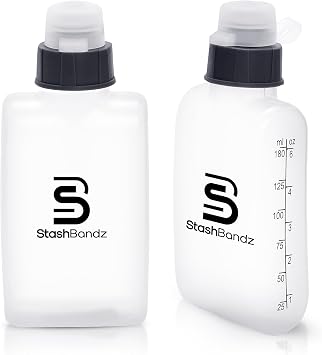 Stashbandz Running Water Bottle - 2-Pack, 6 Fluid ounce Each Leak Proof, Slim, Curved Design for Running Belt, Fanny & Waist Packs BPA-Free, Lightweight Hydration for Travel, Hiking & Fitness