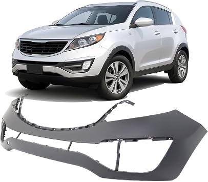 FitParts Compatible With Front Bumper Cover 2011 2012 2013 2014 2015 2016 Kia Sportage EX LX SX Sport 11 12 13 14 15 16. New, Primed. With Fog Light Holes. KI1000152