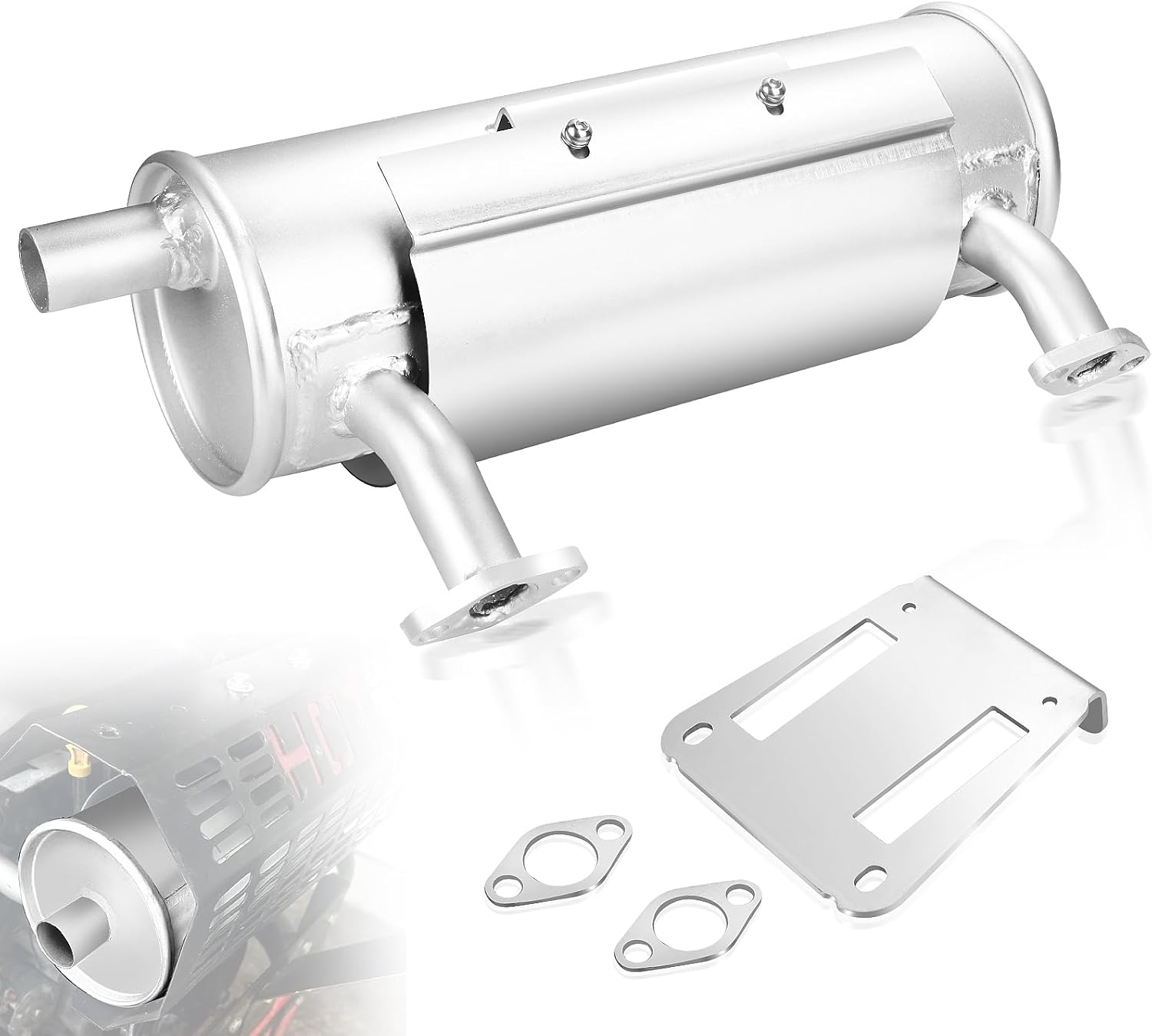 24 786 12-S Muffler Silencer Compatible with Kohler CH18-CH25, CH620-740 Engines Lawn Mower Right Mufflers 2478612-S, 24-786-12-S, 22-24HP Engine Muffler