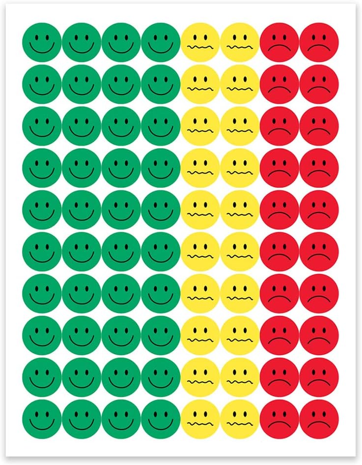 Hygloss Products Visual Behavior Stickers - Incentive Sticker for Students & Kids - Fun Traffic Light Colors - Red, Yellow & Green - 1/2” Sticker - 4 Sheets - 320 Stickers Per Pack