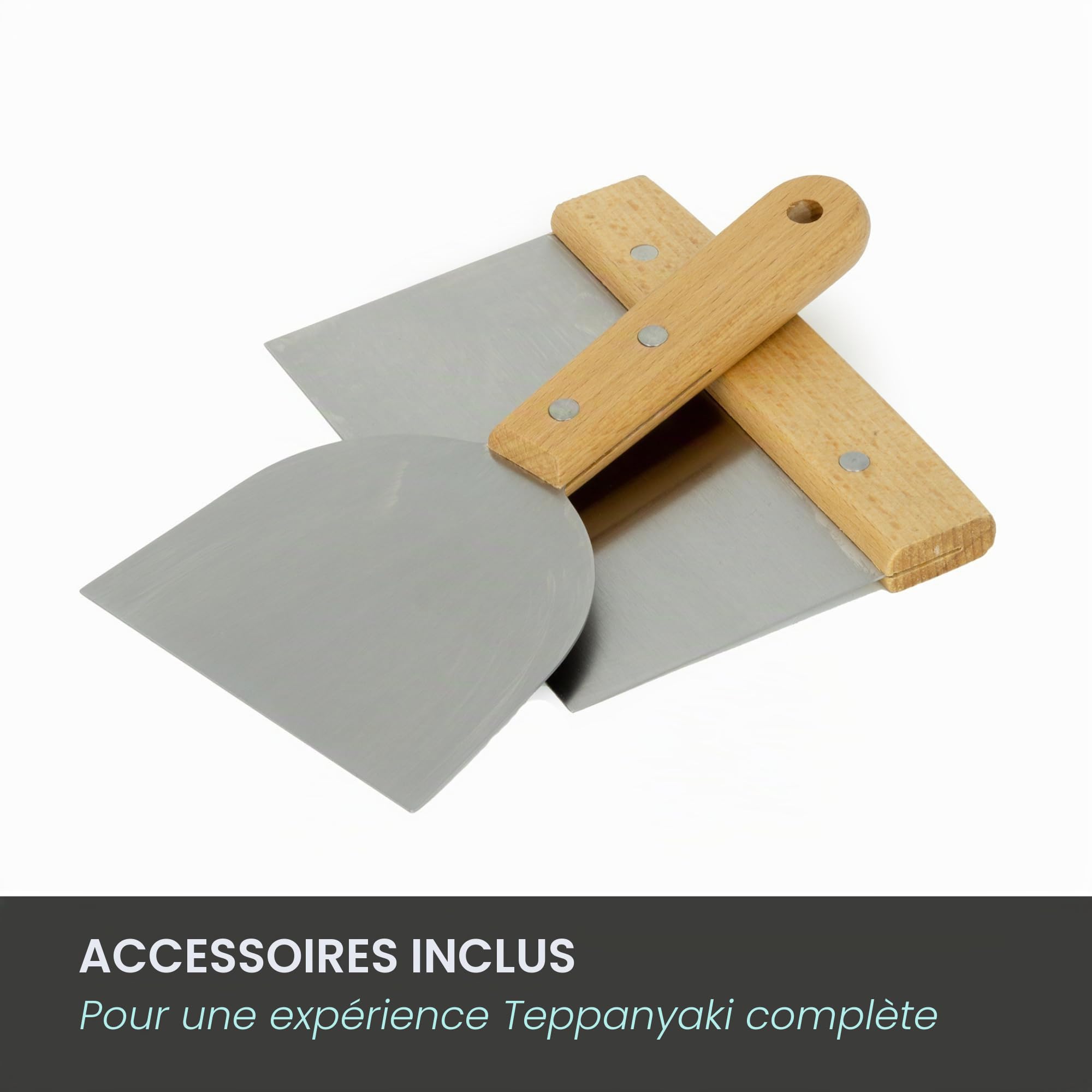 Jocca Plancha Électrique Teppanyaki en Acier Inoxydable avec Surface de Cuisson 39,6x26 cm