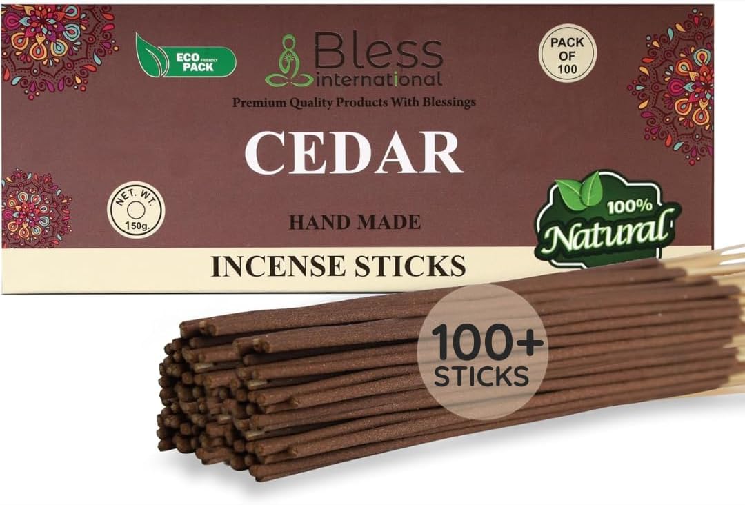 Bless-Organic-Cedar 100%-Natural-Handmade-Incense-Sticks
