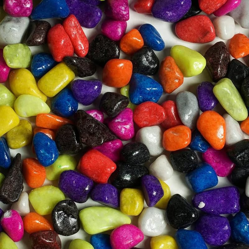 Smooth Mixed Color Stones for Aquarium, Flower Pots & Garden Use - 1.5 kg-image-15