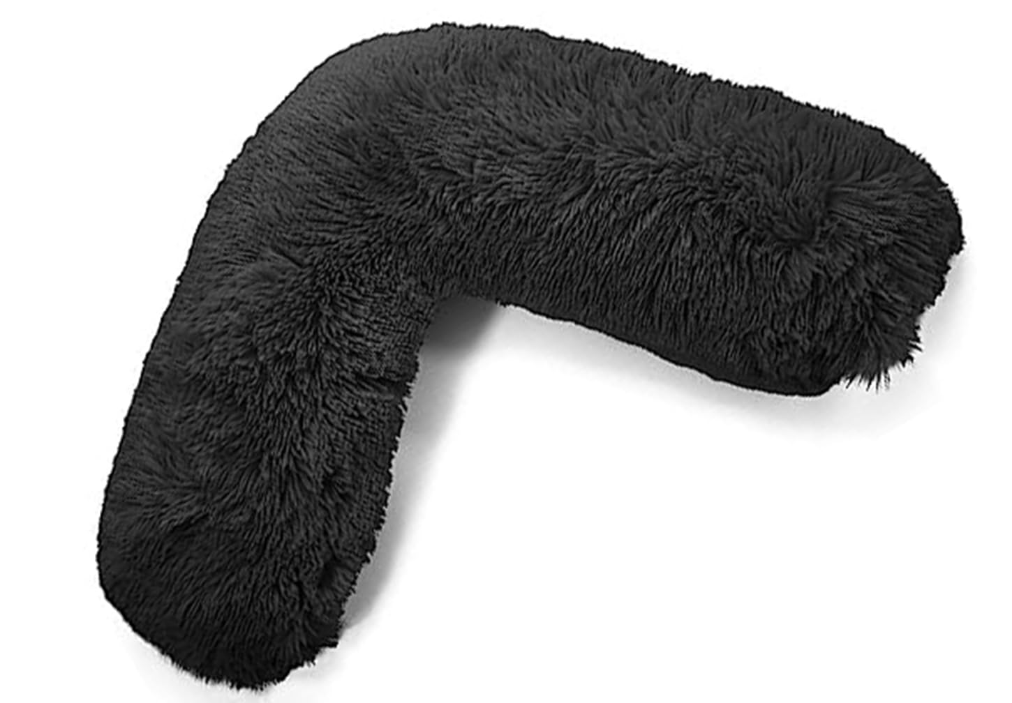 Dazzle Collection V Shaped Teddy Bear Fleece Complete Pillow or Case for support Maternity Back Neck Soft Warm Plush Cosy Pillow (Complete Pillow, Teddy Cuddles Black) โ image 1