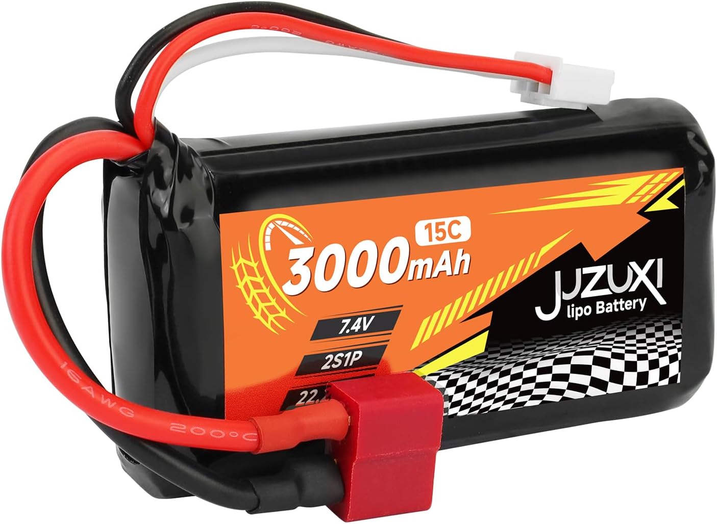 7.4V Lipo Battery 3000mAh 2S 15C Rechargeable Lithium Ion Batteries with XH & T Connector and 2Pcs Chargers Compatible with WLtoys 12423 MJX 14301 14302 14303 H16PL RC Cars Truck Boat