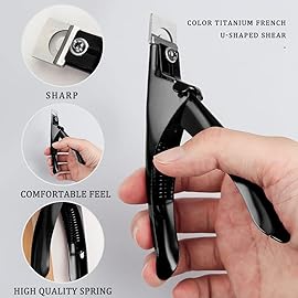 SUMAJU Professional Acrylic False Nail Clippers for Acrylic Nails Nail Tip Cutter Nail Manicure Tool (Black)