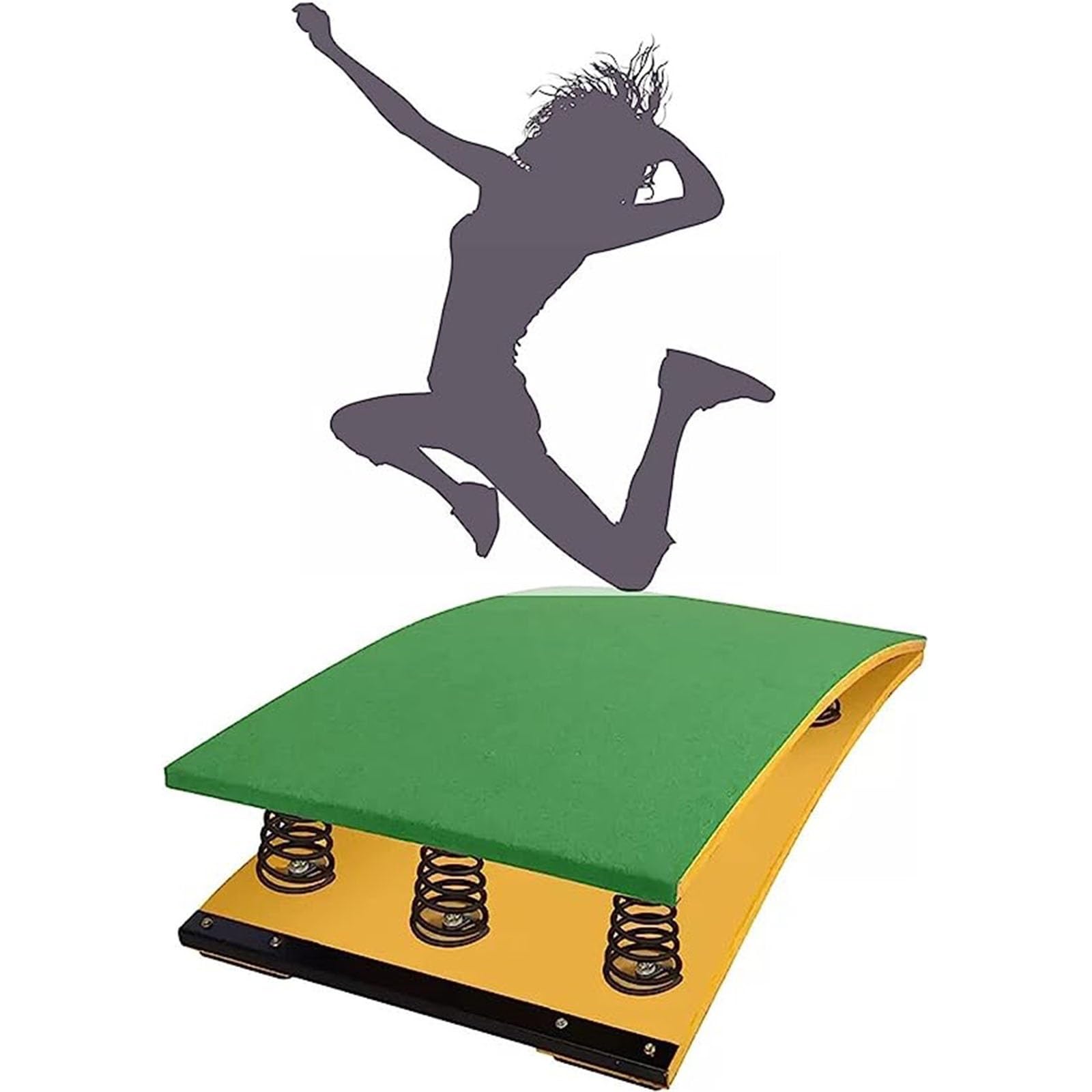 RENLXFI Gymnastics Springboard, Pro Curved Spring Board Elastic Ramp with 6 Spring, Sport Equipment for Vaulting Training orTeens Backflip High Jump