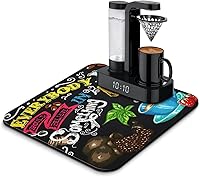 Vista 9 de Tapete de barra de café, accesorios para encimera, absorbente, para ocultar manchas, con parte trasera de goma, tapete de secado de platos
