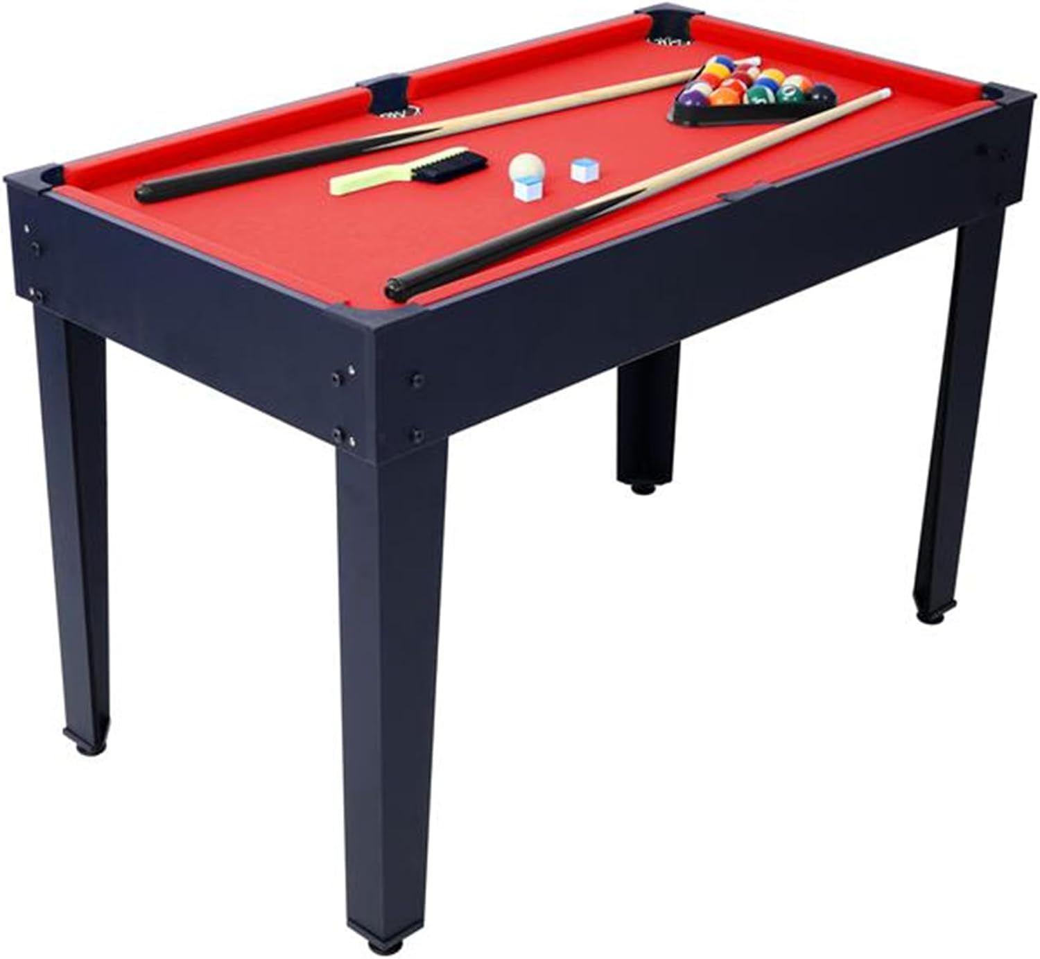 5 in 1 Multi-Function Game Table, Game Table Set, Game Room, Home Entertainment, Billiards, Putt Hockey, Table Football, Table Tennis and Basketball Black/red