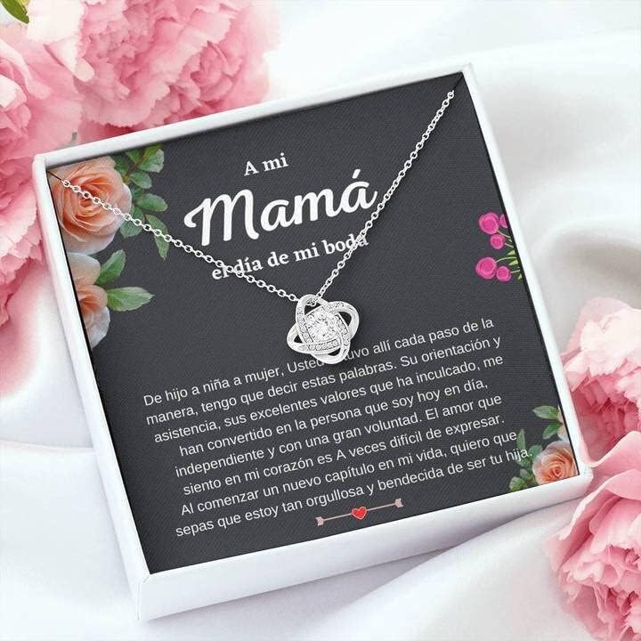 Miniatura 2 de Joyería para tarjetas de mensaje regalos personalizados, regalo para mamá en mi boda, regalos españoles, collar para madre de la novia, regalo de