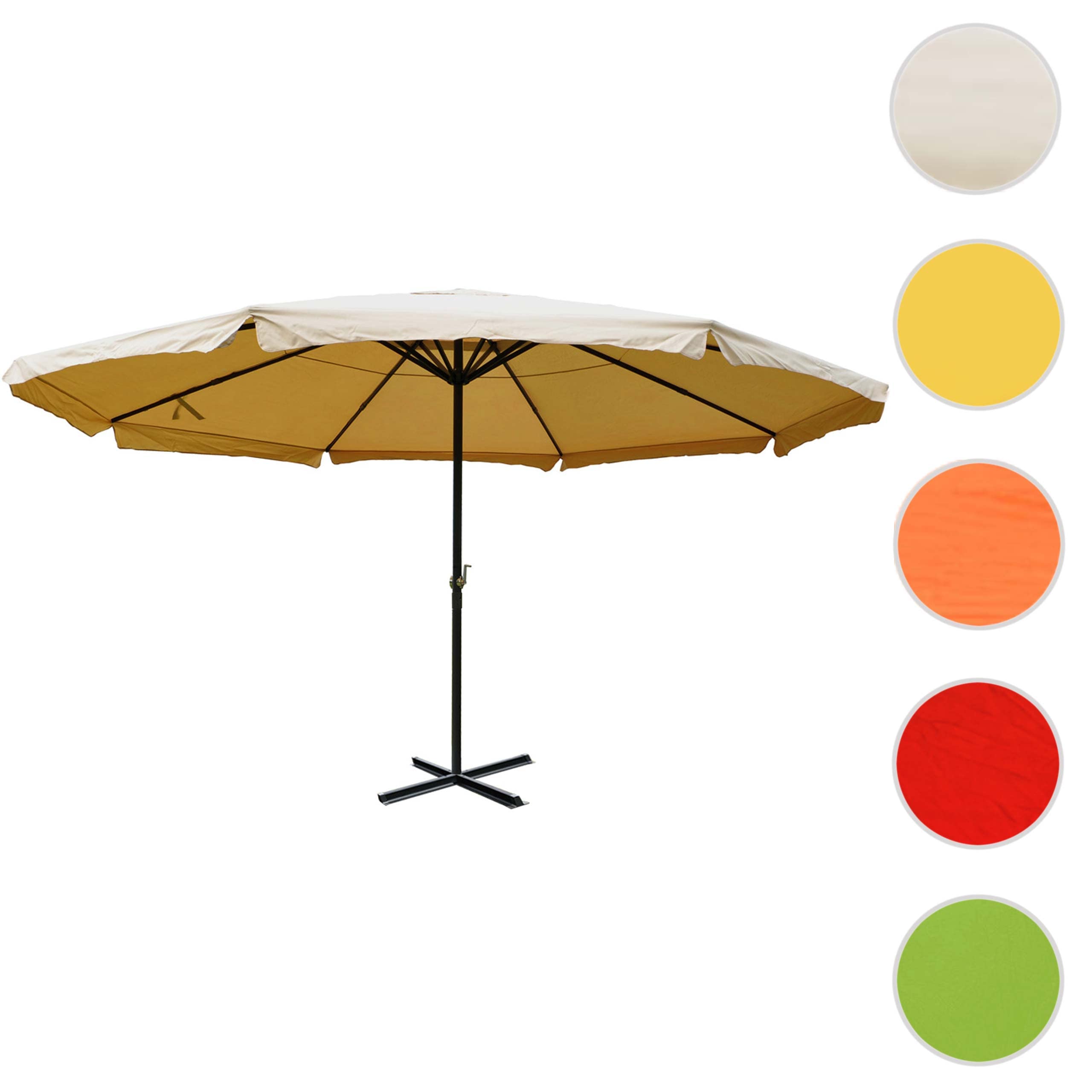 Sonnenschirm Meran Pro, Gastronomie Marktschirm mit Volant Ø 5m Polyester/Alu 28kg ohne Ständer