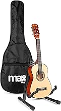 MAX SoloArt Junior 1/4 Classical Guitar for Children from 3 to 6 Years – Complete Set with Backpack Case, MAX GP20 Holder, Tuner Clip, Picks and Nylon Strings – Ideal for Beginners Children