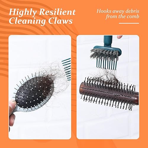 Miniatura 2 de Herramienta de limpieza de cepillos de pelo 2 en 1, nuevo cepillo de limpieza de peine 2025, limpiador de cepillos portátil para viajes, herramienta