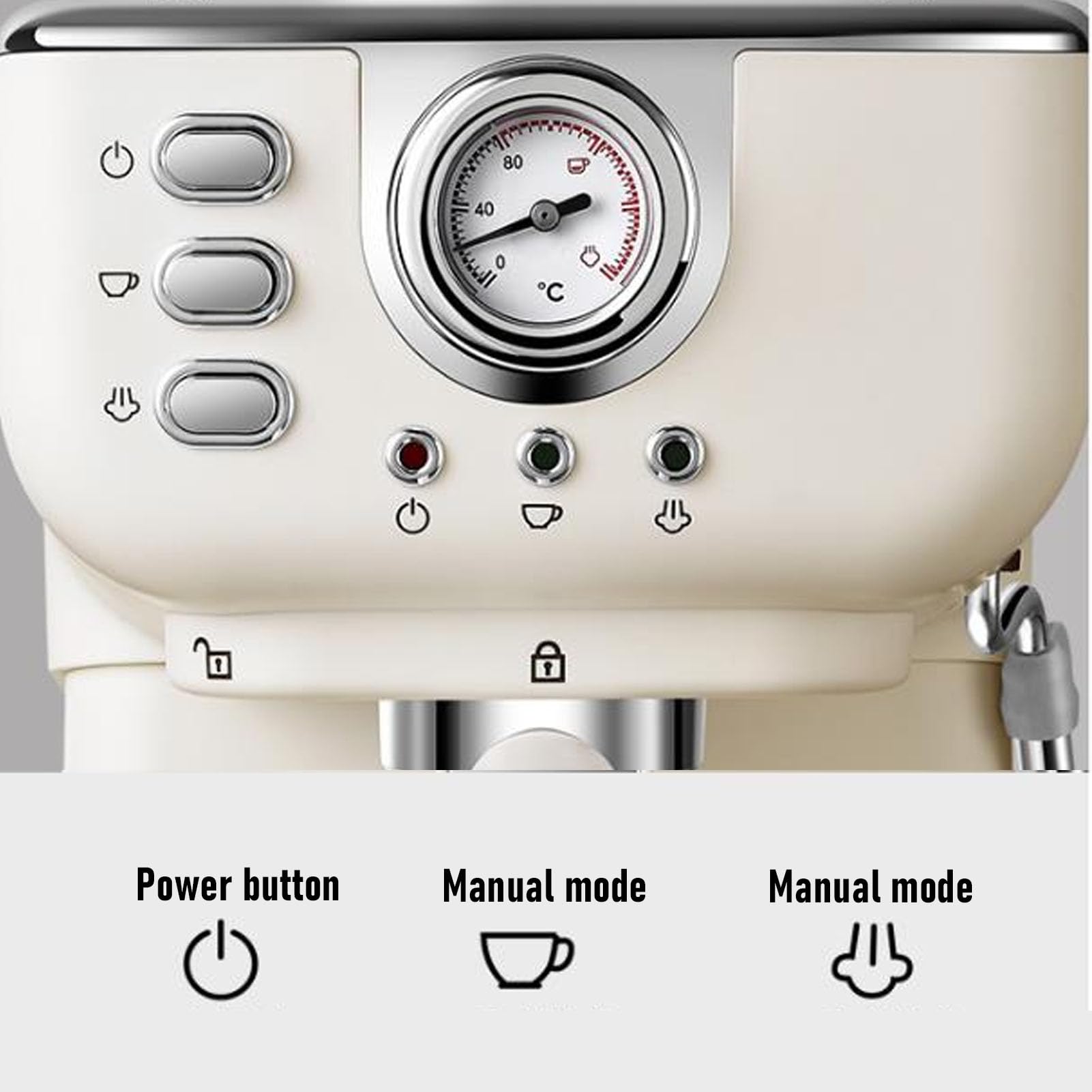 Haofy Ekspres do Kawy 20 BaróW ze Spieniaczem Mleka Półautomatyczny Ekspres do Kawy 1050 W z dyszą Pary Wyjmowany Zbiornik na wodę o Pojemności 1,5 L Latte Cappuccino