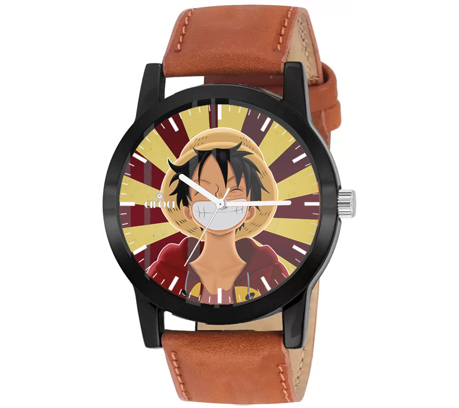 AROA Watch New Watch for Men One Piece Monkey D. Luffy Model : 049 Metal Type Analog Watch Brown Leather Strap Black Dial for Men Stylish Watch for Boys (B0BYDLLYF5) Amazon Price History, Amazon Price Tracker