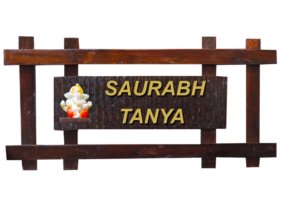 FrozenLily Wooden Name Plate, Address Plate for Wall, Name Plates for