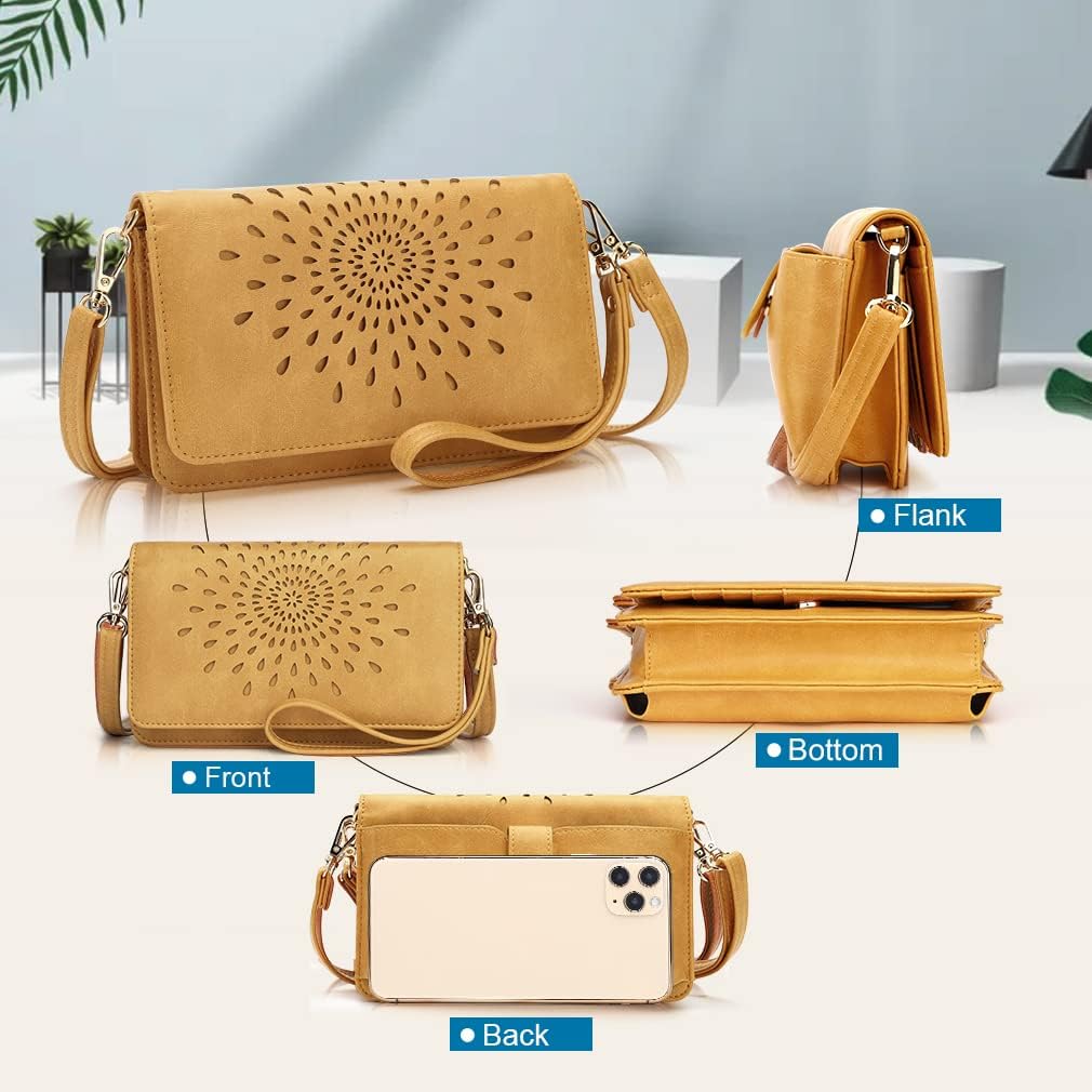 APHISON Crossbody Bags For Women,Wristlet Wallet Phone Purse Shoulder handbags Multi-Function Small RFID Clutch Card Holder - Image 6