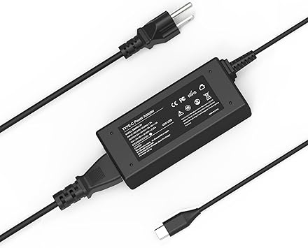 HBONY Chromebook Charger Compatible with HP/Lenovo/Acer/Asus/Samsung/Google/Dell 45W USB C Type C Laptop Computer Charger Power Cord Adapter
