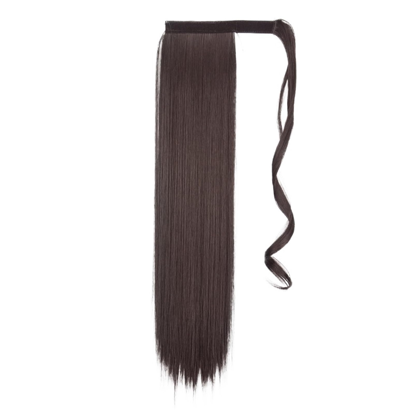 Peruka 22''34'' Long Straight Ponytail Wrap Around Clip In Extensions Black Hairpiece Headwear(Color3,34Inches 85cm)