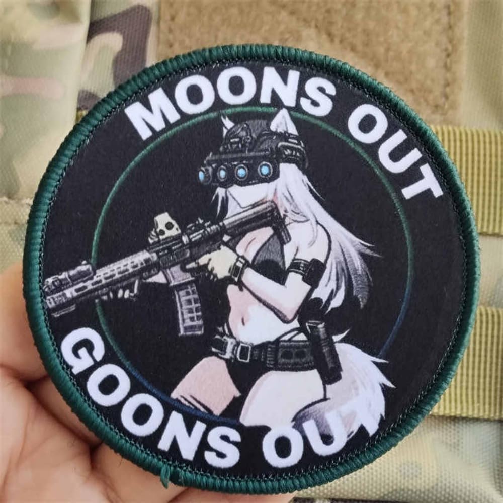 Patches for Backpacks, Anime Girl Head Patches Embroidered Tactical Patches, Military Style Hook and Loop Badges, DIY Morale Applique Accessories for Jacket, Backpack, Hats