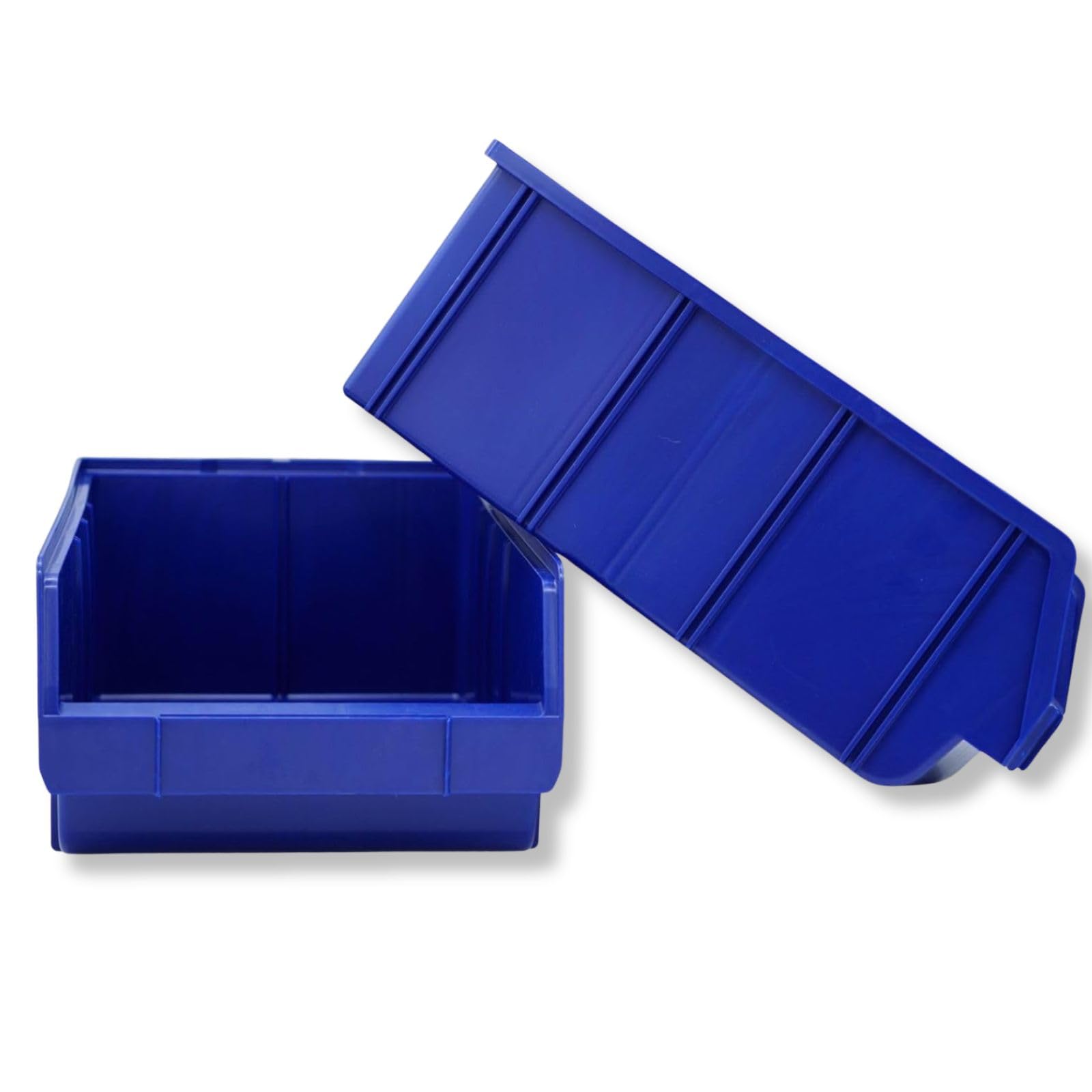 8 Stück Sichtboxen – Stapelbare Aufbewahrungsboxen aus PP (Polypropylen), verschiedene Größen, Lagerboxen für Werkstatt, Keller, Büro & Haushalt (335 × 209 × 152 mm (02))