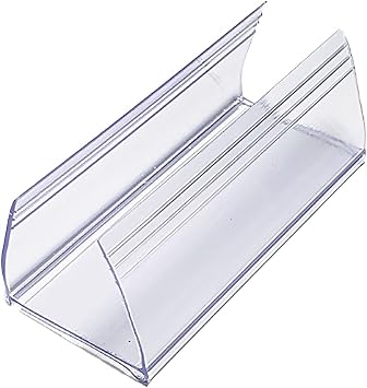 Muka 100 Pcs Wood Shelf Label Holders Clear Plastic Price Tag 2.4 in L x 1 in H for Bookshelf Shelves