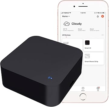 WiFi Smart Remote Controller Smart Home Infrared Universal Remote Blaster,One for All Control AC TV DVD CD AUD Air Conditioner SAT etc,No Hub Required Compatible with Alexa and Google HomeIR