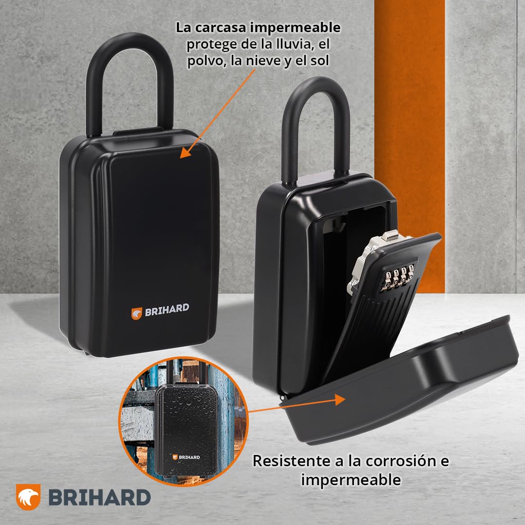 Caja Seguridad Llaves All Season Shackle XL, Portátil con Grillete Extraíble, de Exterior con Cubierta Impermeable, con Cierre de Combinación para Llaves de Casa y Coche, Tarjetas de Acceso