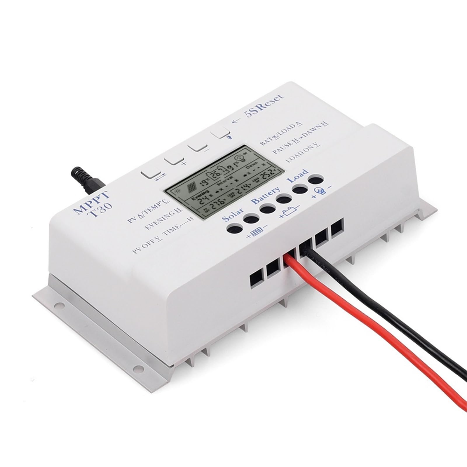 Regolatore di carica solare, Regolatore Di Scarica Con Controllo Del Tempo Carica Solare PWM 12/24V 30A T30