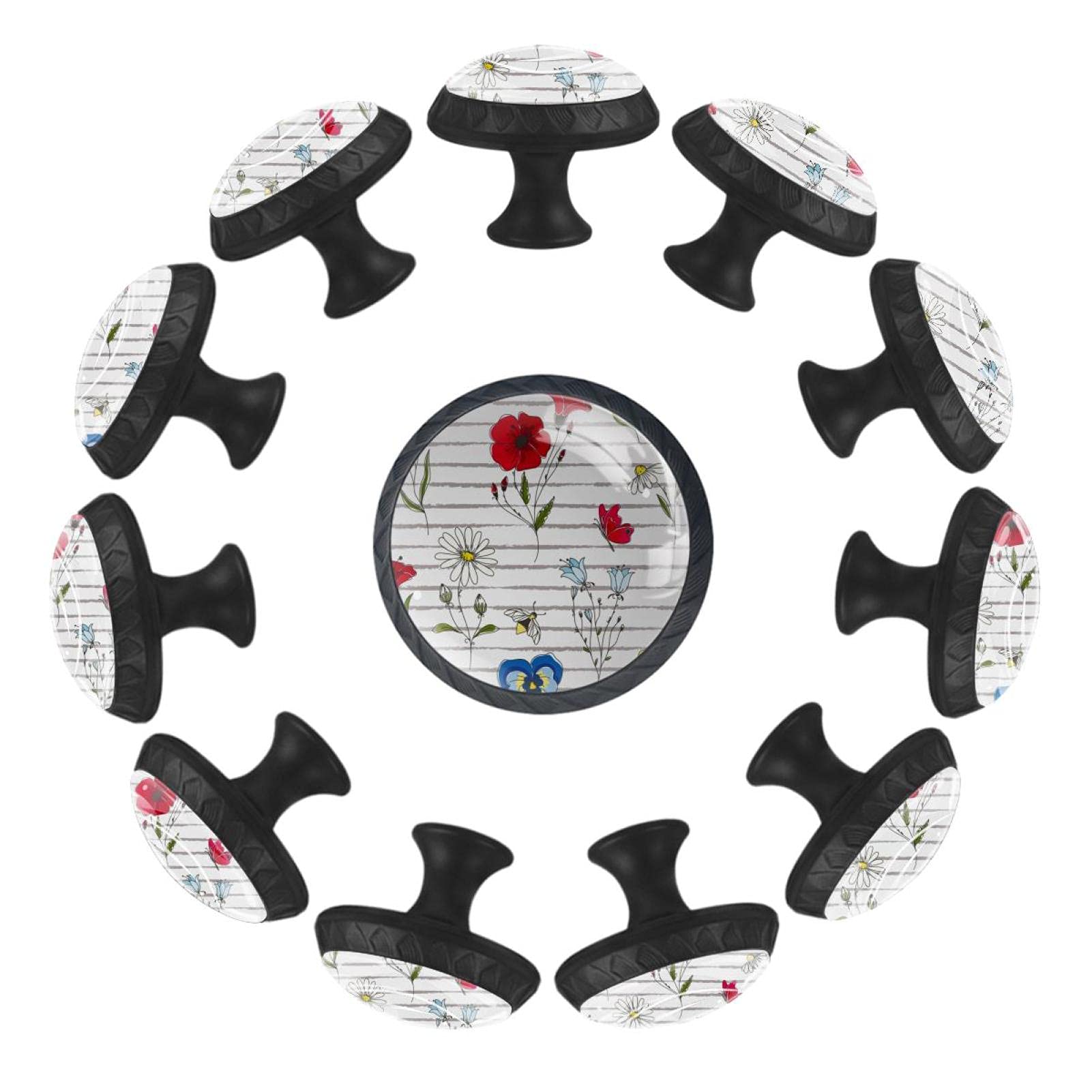 Boutons de tiroir ronds floraux 35 mm pour rafraîchir une commode de chambre