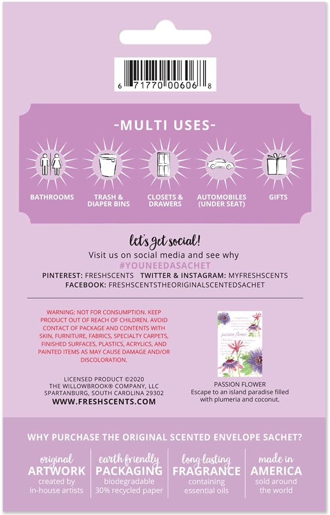 WillowBrook Scented Sachets for Drawers and Closets