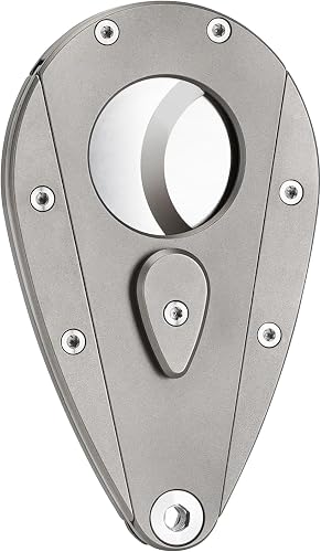 Titanium Cigar Cutter Guillotine, Heavy Duty Double Edged Blade Cutter for