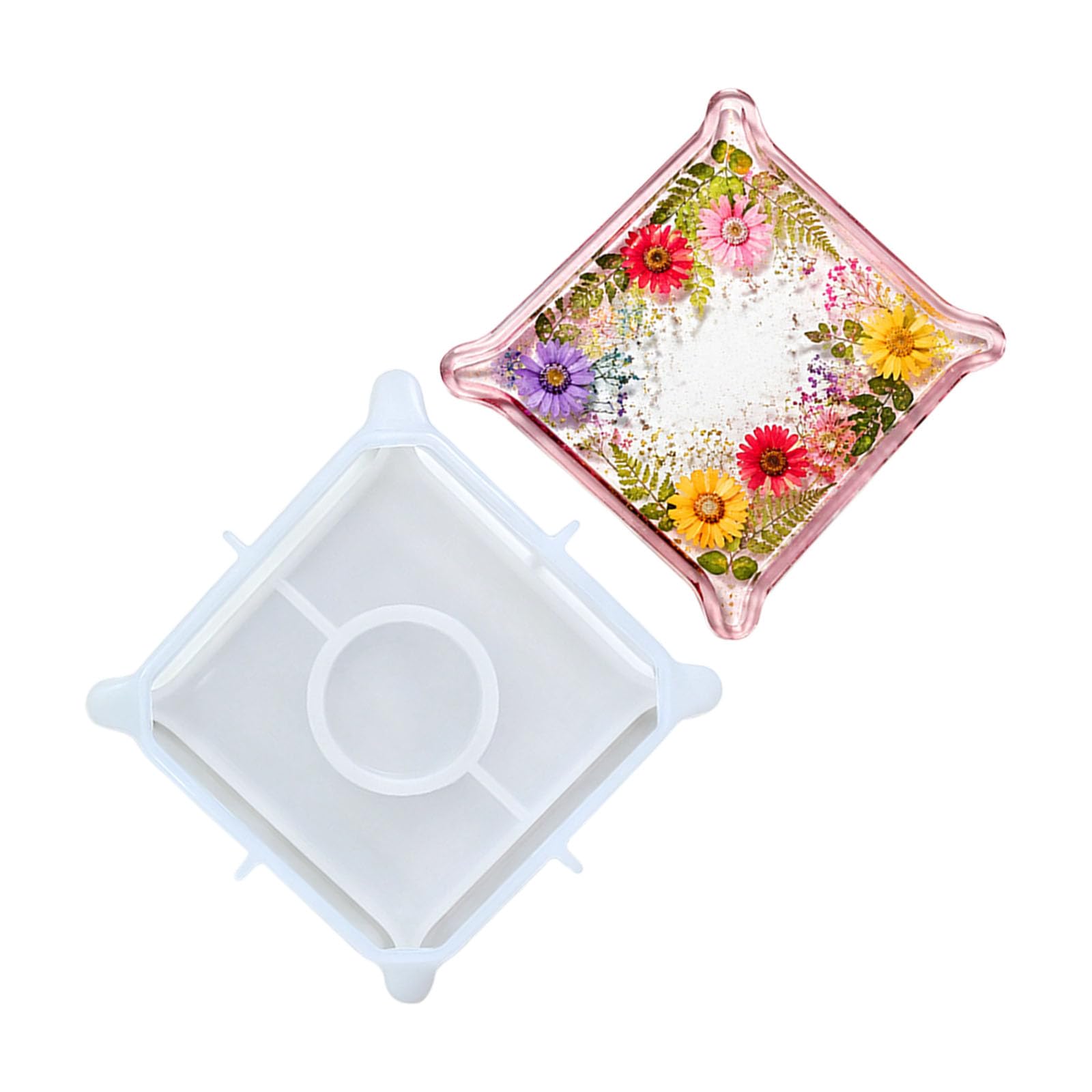 Whoasyst Home Decor Resin Casting Mold in Silicone, Craft Tray Mold for Jewelry Holder, Decorative Epoxy Art, and Making Epoxy Resin Jewelry Plate Tray Molds