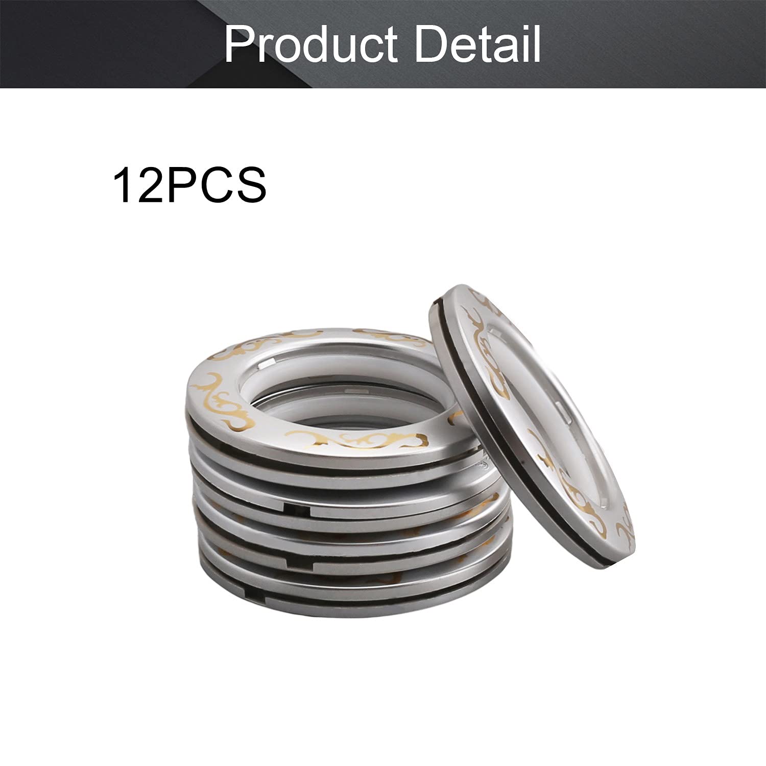 Anelli C-type Doccia Anelli Tenda Doccia Plastica Bianchi - Confezione 12 Pezzi Per Asta Fino A 2,8cm Accessori Bagno - copertina