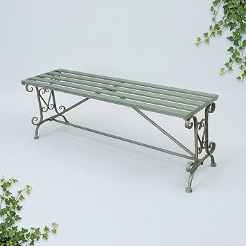 Outdoor Metal Bench Vintage Iron Garden Loveseat 2-3 Seater Patio Seat Dining Chair for Backyard Deck Balcony Entryway