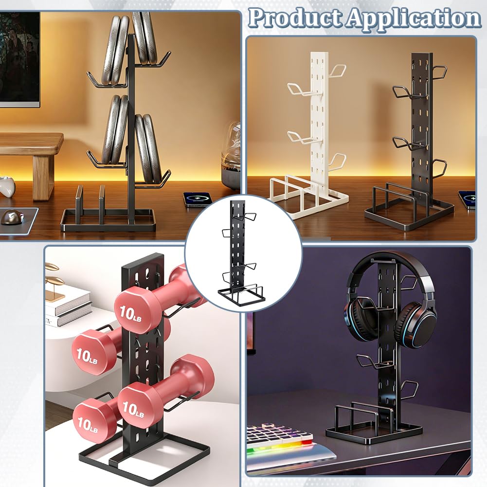 PH PandaHall Supporto per Cuffie e Controller da Gioco per Scrivania Accessorio per Setup Gaming in Acciaio al Carbonio Nero per Decorazione Stanza da Gioco