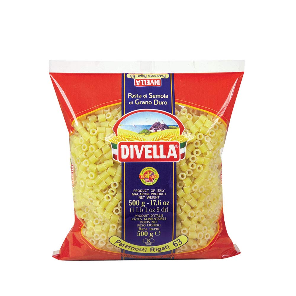 DIVELLA KIT 12 CONFEZIONI DI PASTA DA 500gr (FUSILLI, RIGATONI, PENNE ZITI, VERMICELLI, MISTA, PATERNOSTI RIGATI) + 3 BOTTIGLIE DI PASSATA DI POMODORO DA 640gr
