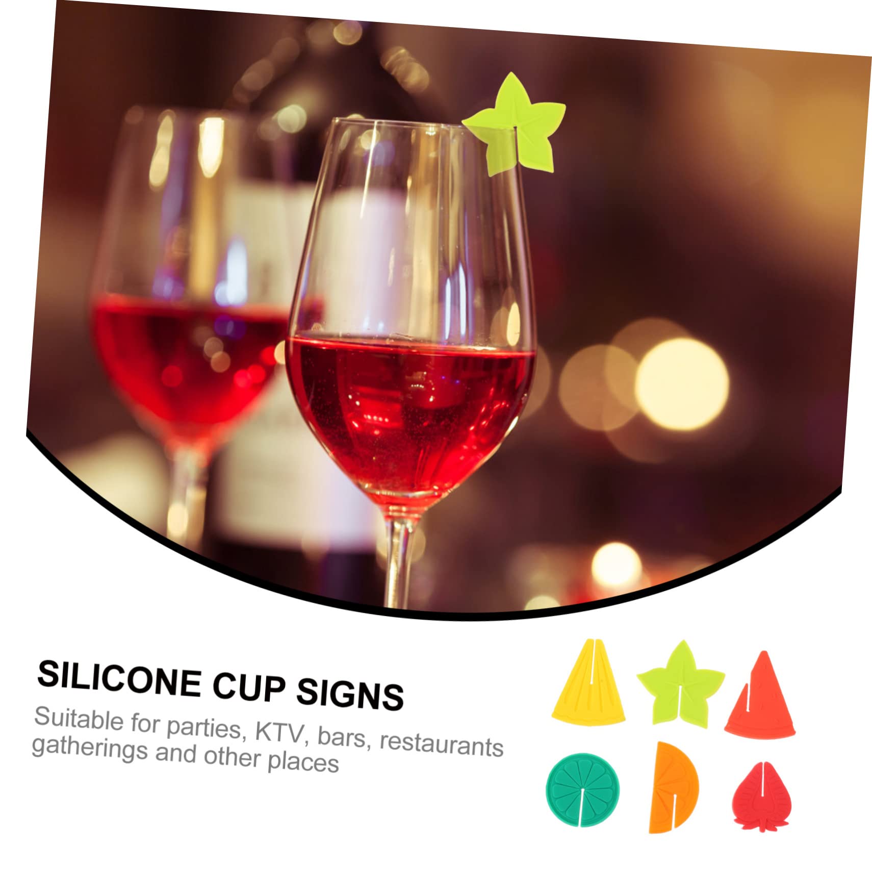 IMIKEYA 3 Set Adesivi Per Bicchieri Di Vino Alla Frutta Etichette Della Tazza Identificatore Di Tazza Decorazioni Festa Decorazioni Feste Etichette Per Tazze in Silicone 12 Pezzi * 3