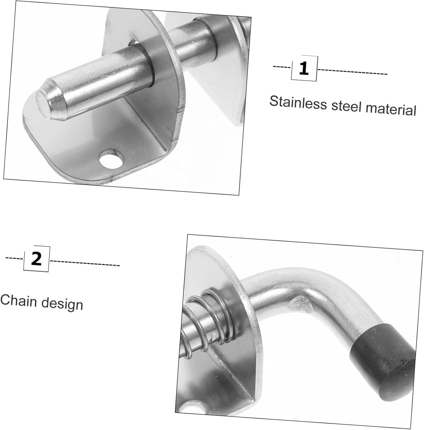 4pcs Stainless Steel Spring Latch Pin Heavy Duty Door Lock for Gates Cabinets Trailers Barns and Garages User-Friendly Security Locking Mechanism