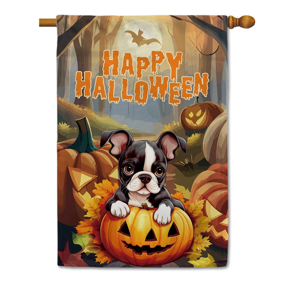 Drapeau De Jardin Happy Halloween – 12x18 Pouces – Double Face – Multicolore C – Neuf