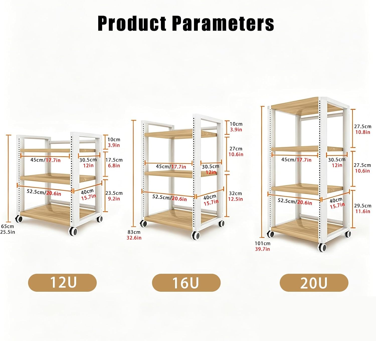 4 Tier AV Media Stand Component Cabinet Corner Shelf Wooden Stereo Cabinet Audio Rack Tower CD Player Stand for Home Office Audio Video DJ Theater(Brown-A,3 Tier 83cm/32.6in)