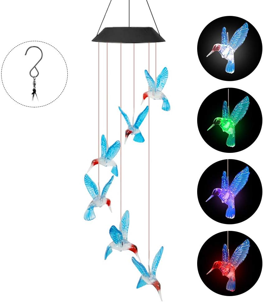 Hummingbird Solar Wind Chimes