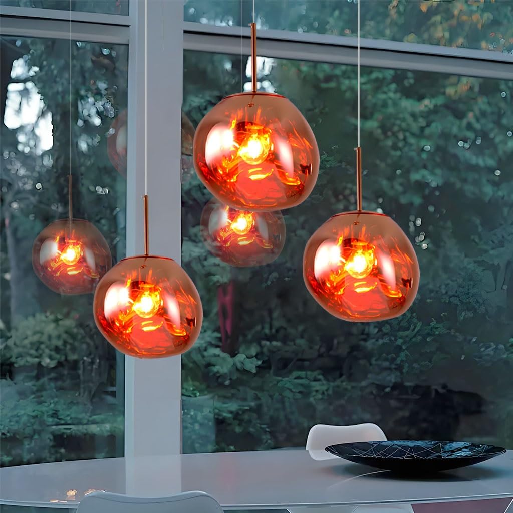 Chandelier suspendu moderne 3 lumières art déco en acrylique rose gold E27