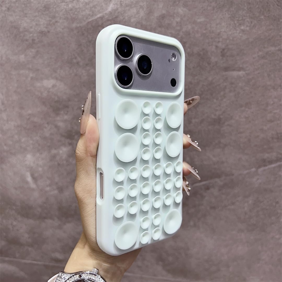 Coque iPhone 17 Pro silicone antichoc cyan à ventouse circulaire - 7