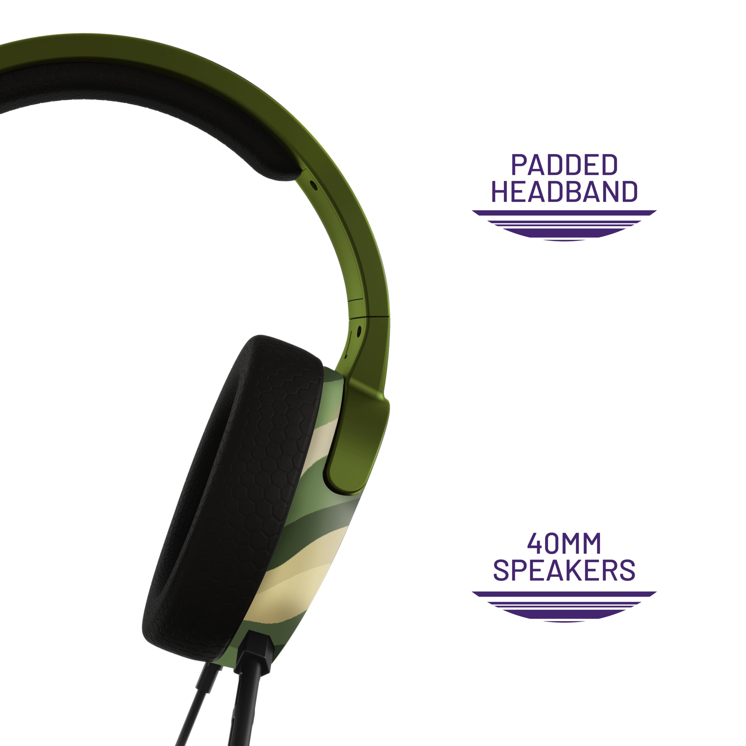 STEALTH PANTHER Wave - Cuffie da Gaming over-ear verde foresta, compatibili con PS4/PS5, XBOX, Switch, PC con microfono flessibile, jack da 3,5 mm, cavo da 1,5 m, leggere, comode e resistenti