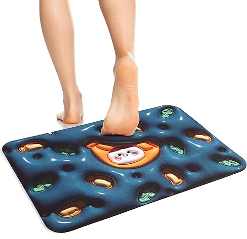 Miniatura 1 de Tongzhi Alfombras de baño 3D para debajo de la puerta, alfombras de entrada antideslizantes, tapetes de baño planos absorbentes, tapetes de ducha